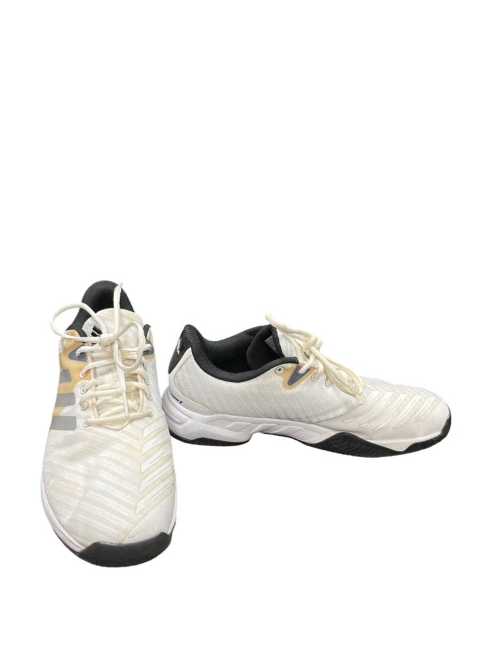 Adidas Barricade Court mens wide white beige pickleball low sneakers sz 10.5EE